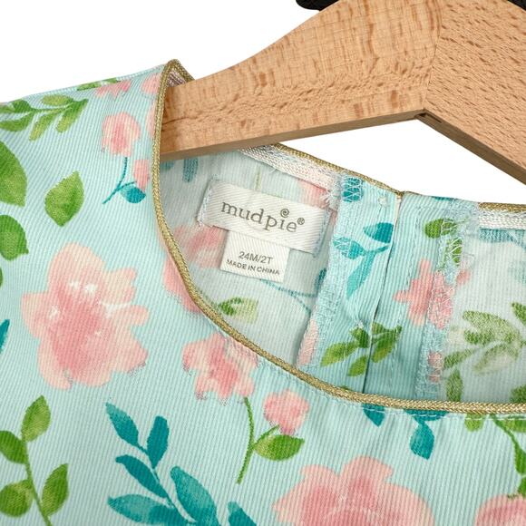 Mudpie Girl's Floral Bunny Dress Spring‎ Easter 2T - Picture 4 of 6